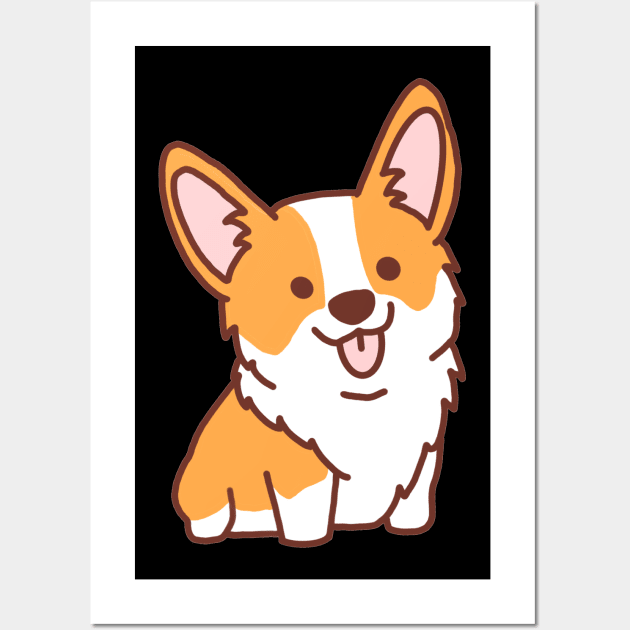 Yellow/White Corgi Wall Art by MillerDesigns